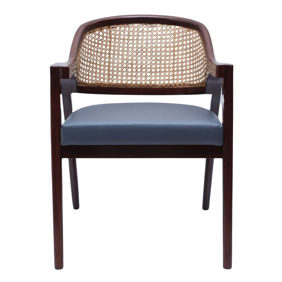Front View of Arbor Teak Wood Arm Chairs (Brown Grey)