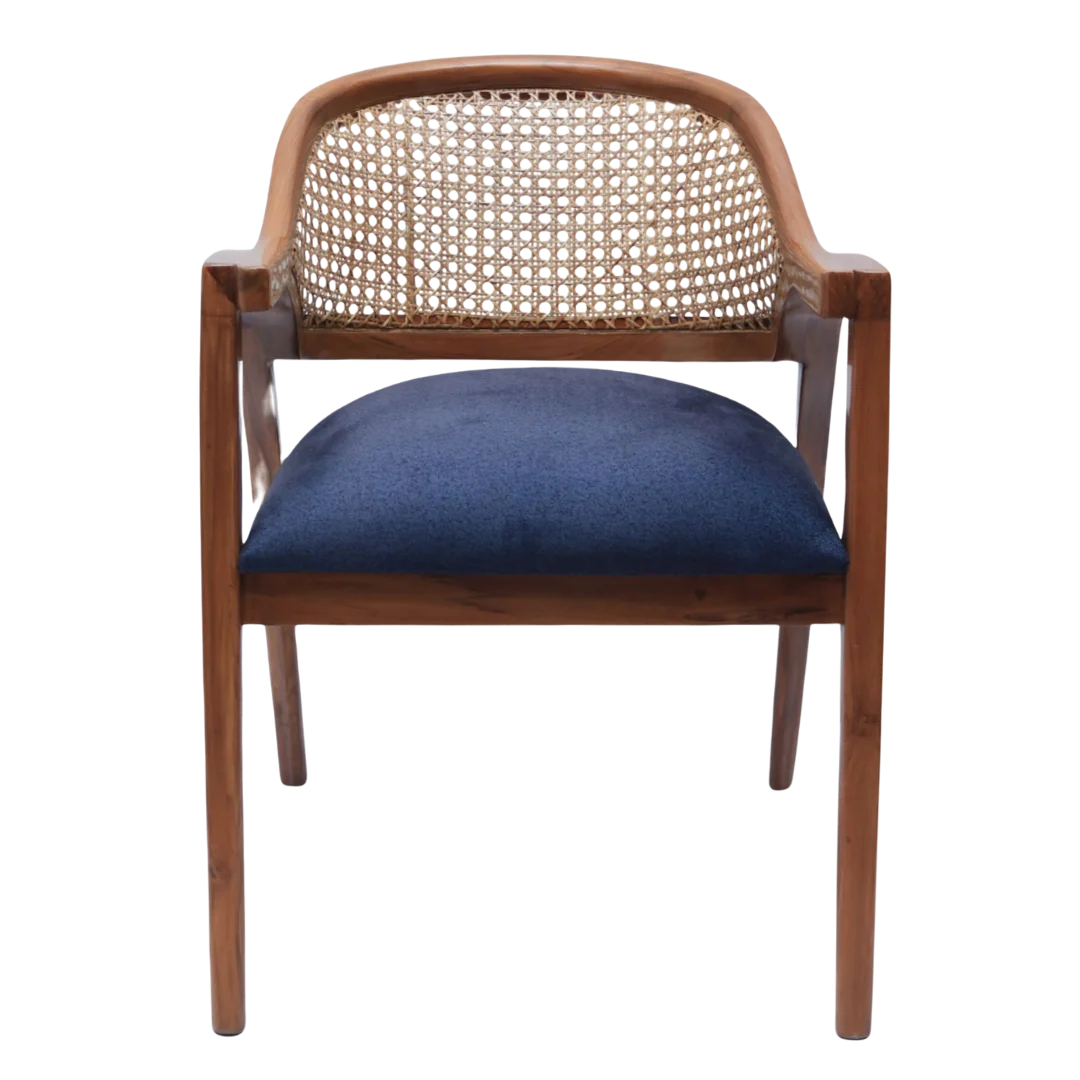 Front View of Arbor Teak Wood Arm Chairs (Teak Blue)