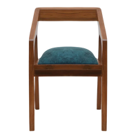 Front View of Aristo Teak Wood Arm Chairs (Teak Blue)