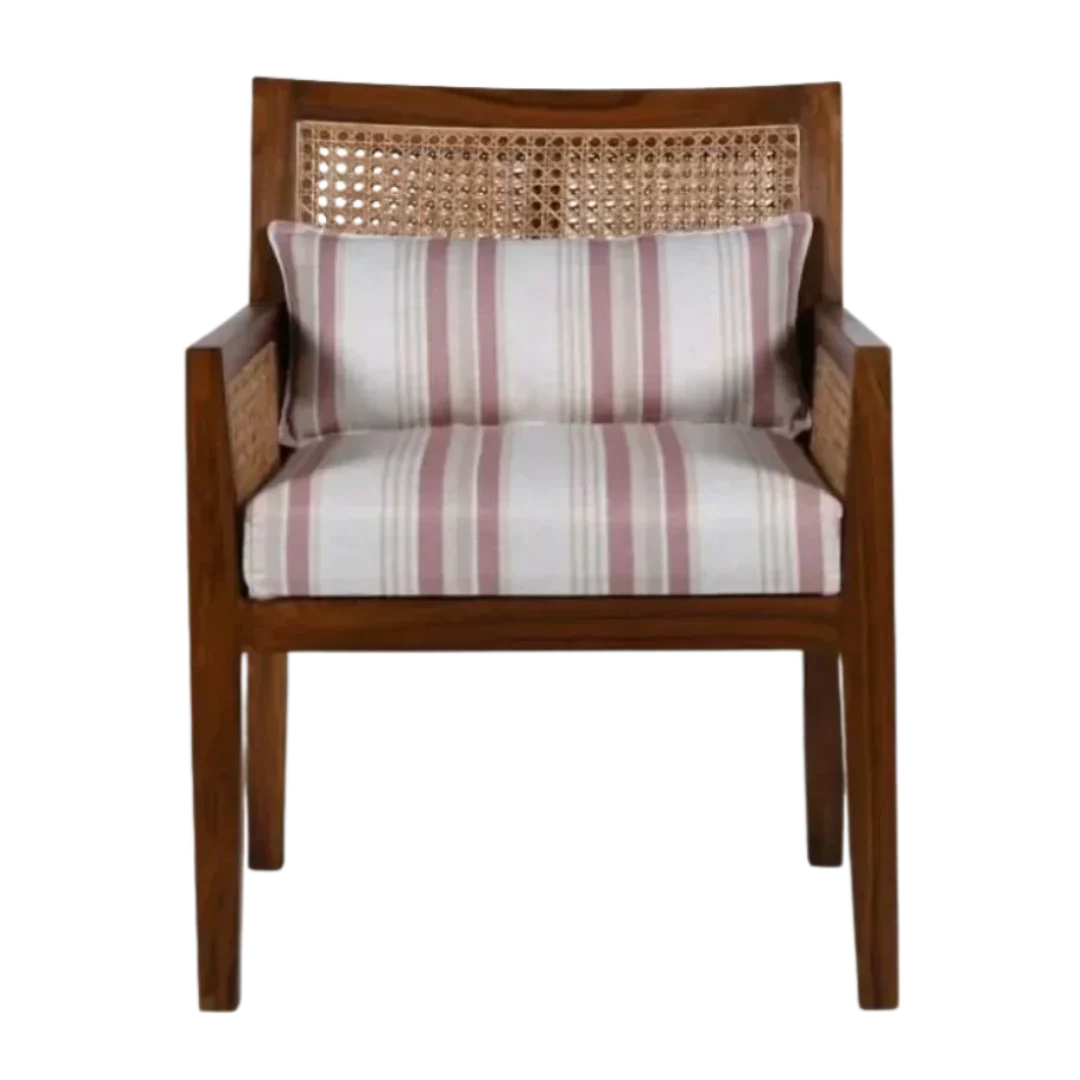 Front View of Coastal Teak Wood Lounge Chair (Teak)