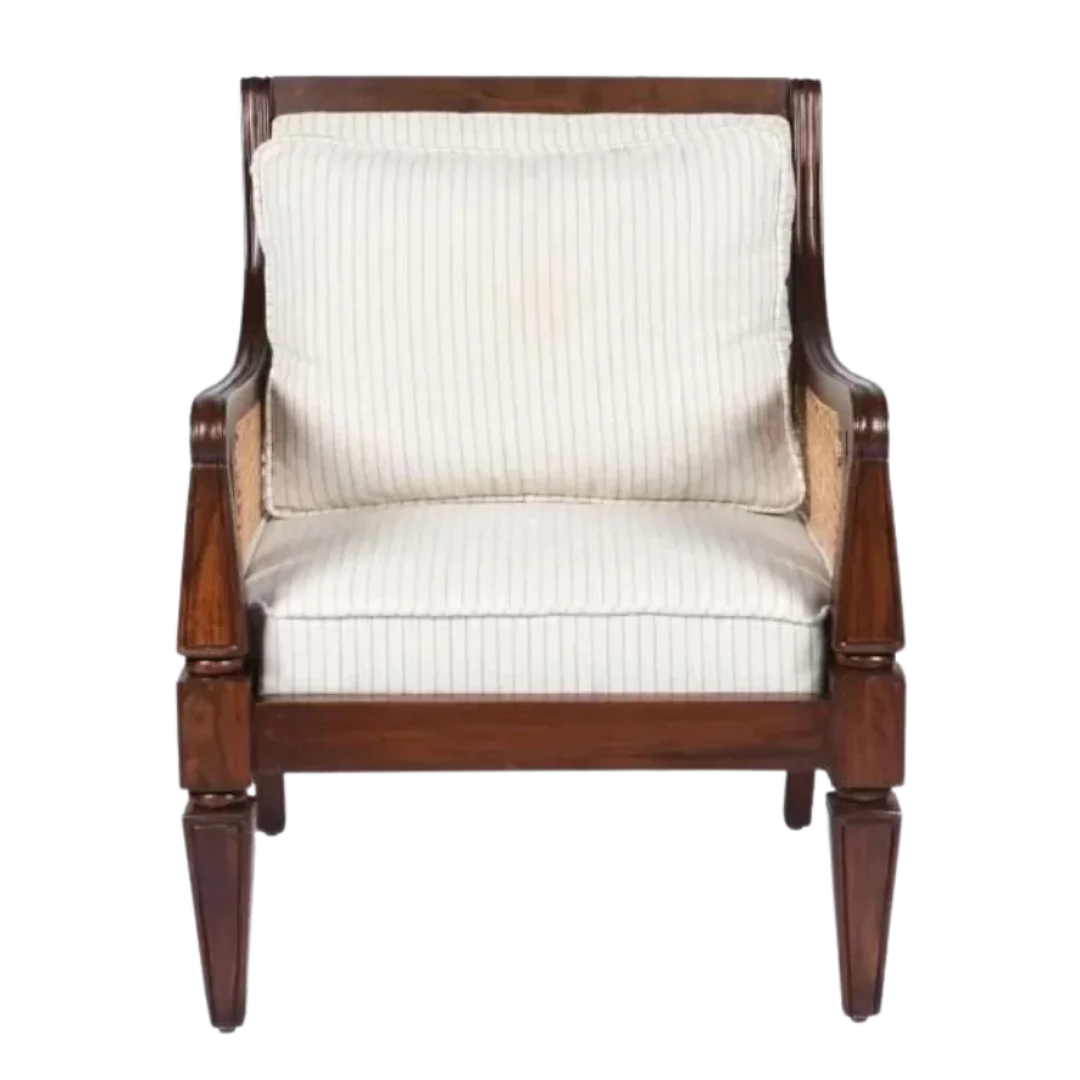 Front View of Orion Teak Wood Lounge Chair (Teak)