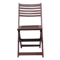 Front View of Portico Solid Wood Living Room Chair (Brown)