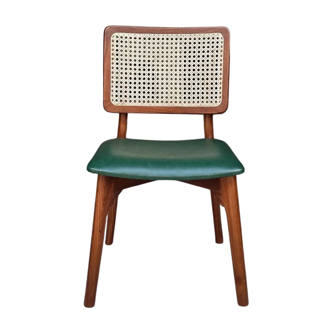 Front View of Velin Teak Wood Dining Chair (Teak)