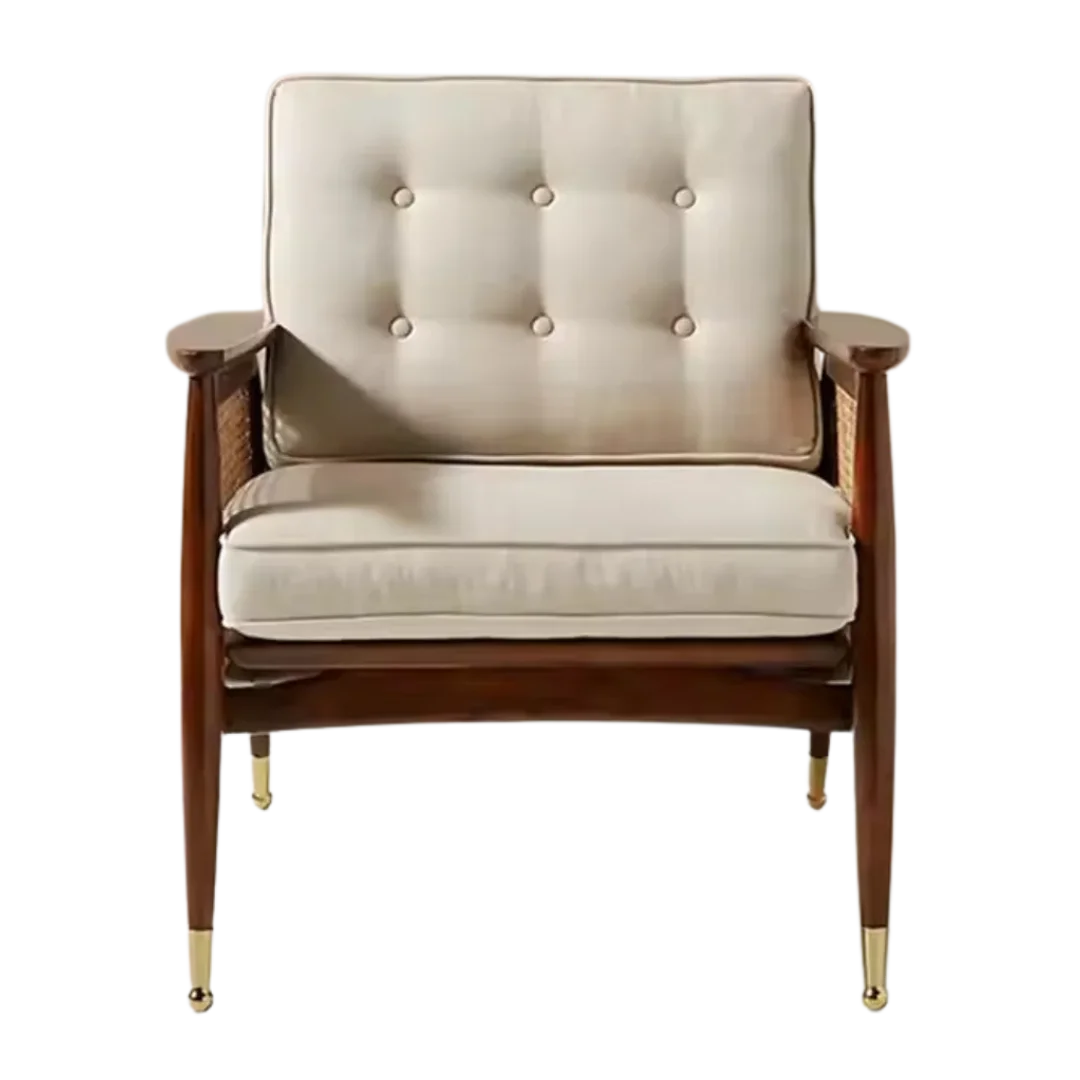Front View of Vintori Teak Wood Lounge Chair (Teak)