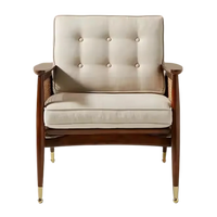 Front View of Vintori Teak Wood Lounge Chair (Teak)
