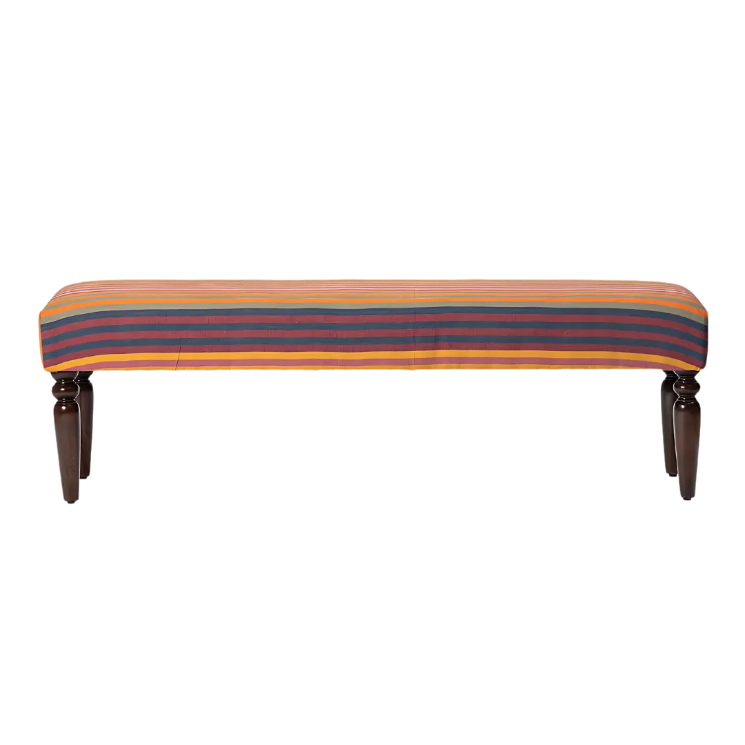 Front view Of Rangvastra Teak Wood Bench (Brown)