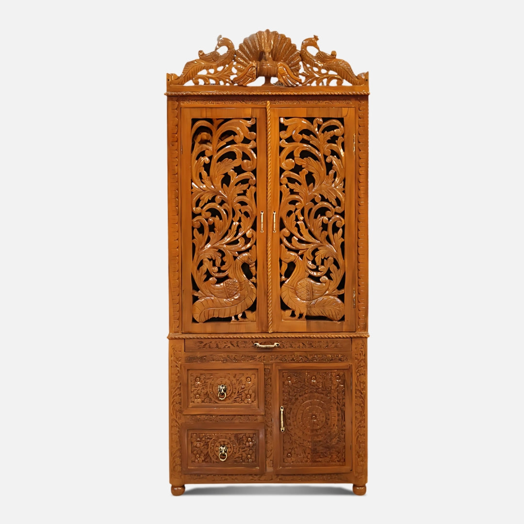 Front view of Dhruva Teak Wood Mandap (Teak)