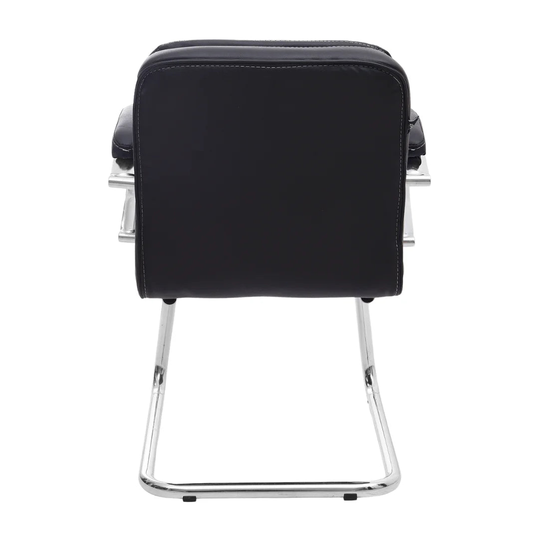 Frostic Visitor Chair with Armrest (Black) Back view