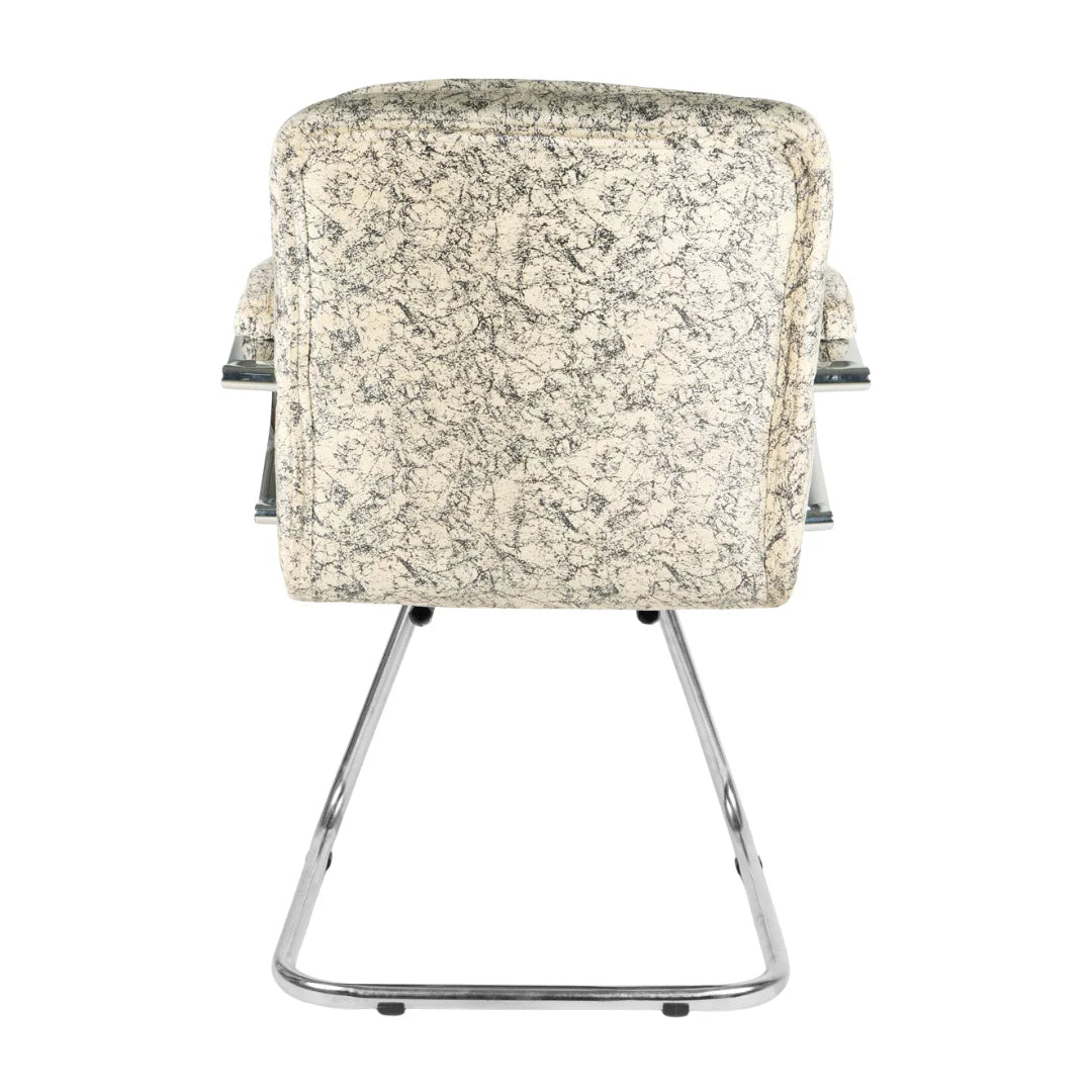 Frostic Visitor Chair with Armrest (White) back view