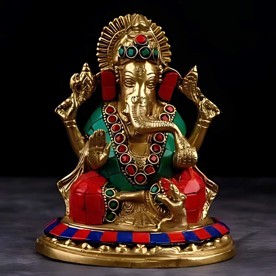 Ganesha Brass Idol 3 lifestyle view