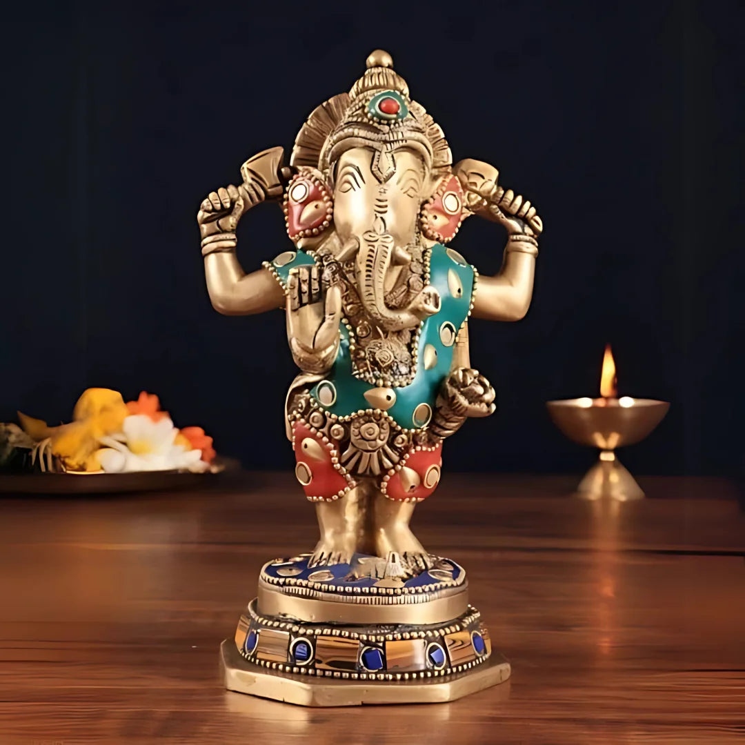 Ganesha Brass Idol 5 lifestyle view