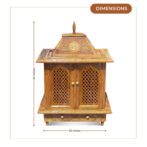 Giridhari Teak Wood Mandir (Teak) dimensions