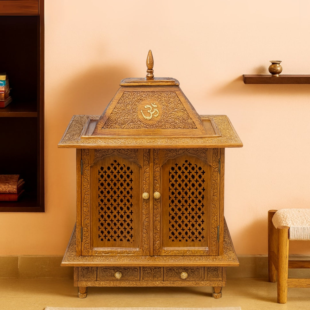 Giridhari Teak Wood Mandir (Teak) lifestyle view