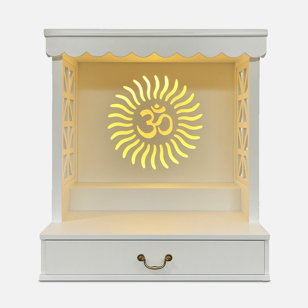 Girivasa Teak Wood Mandap (White) front view