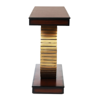 Goldark Solid Wood Console Table in Brown Gold color side view