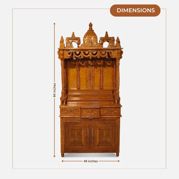 Govardhan Teak Wood Mandap (Teak) dimensions