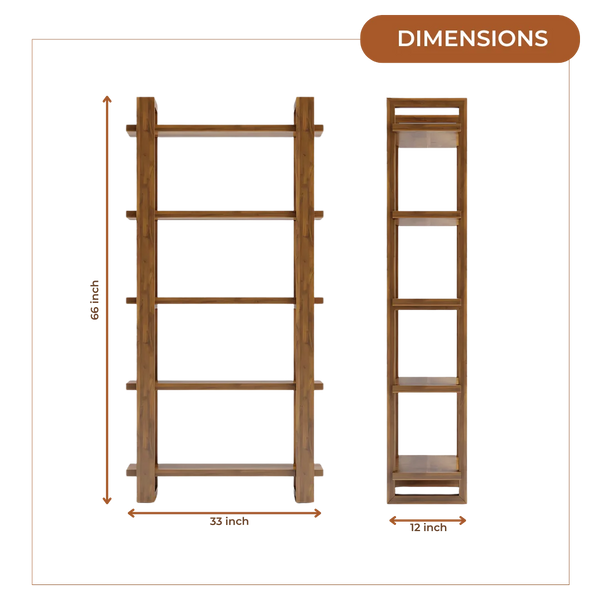 Harbor Wood Book Shelf (Teak) dimensions