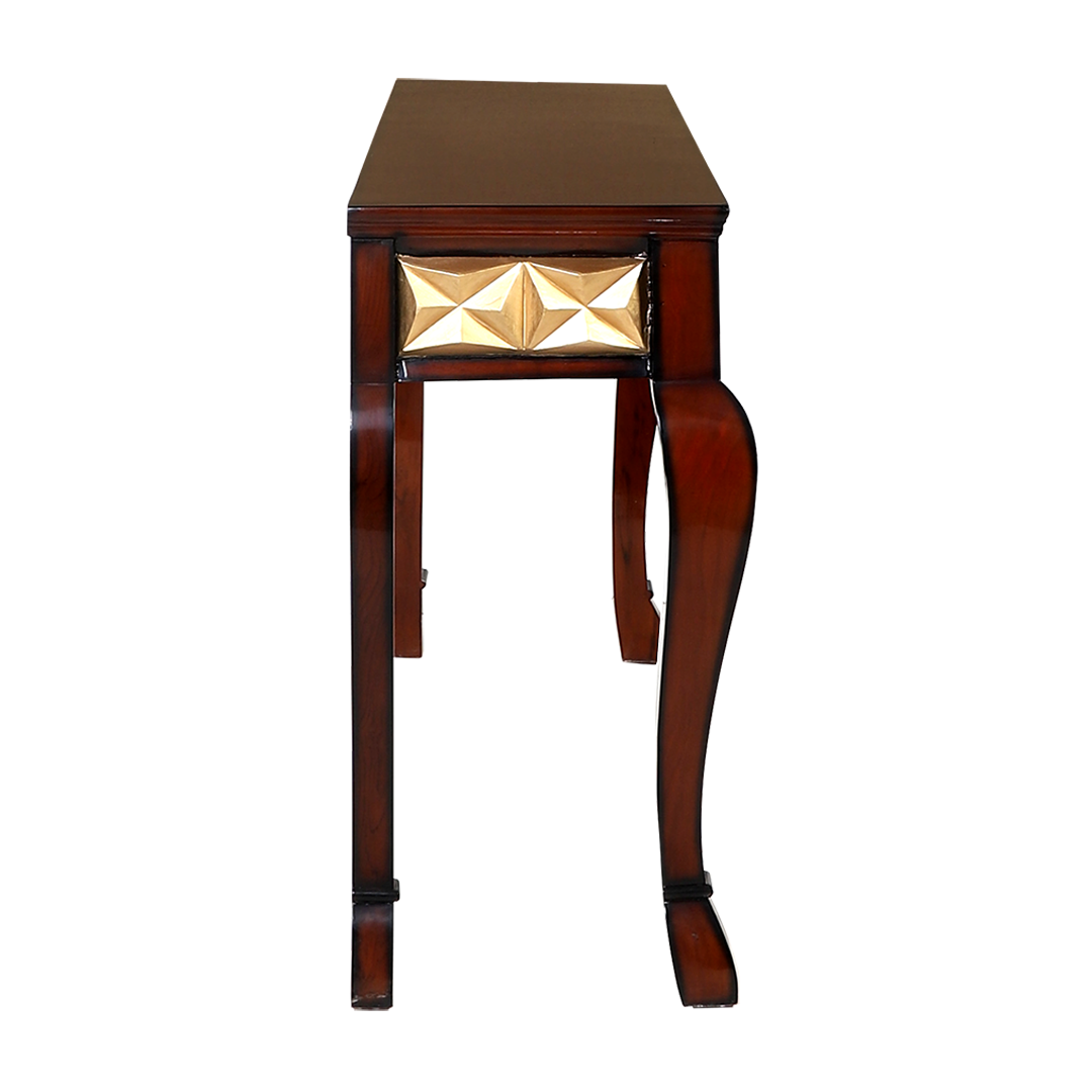 Ziri Solid Wood Console Table (Brown Gold)