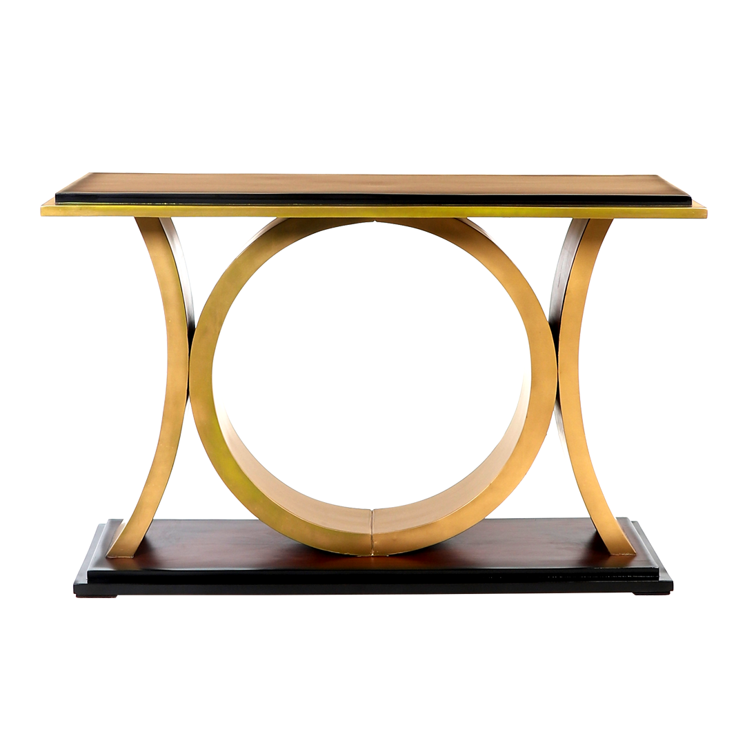 Hele Solid Wood Console Table (Black Gold)