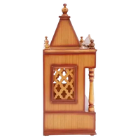 SukhatMan Large Wall Mount Pooja Mandir without Door (Teak)