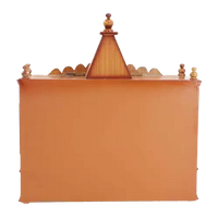 SukhatMan Large Wall Mount Pooja Mandir without Door (Teak)