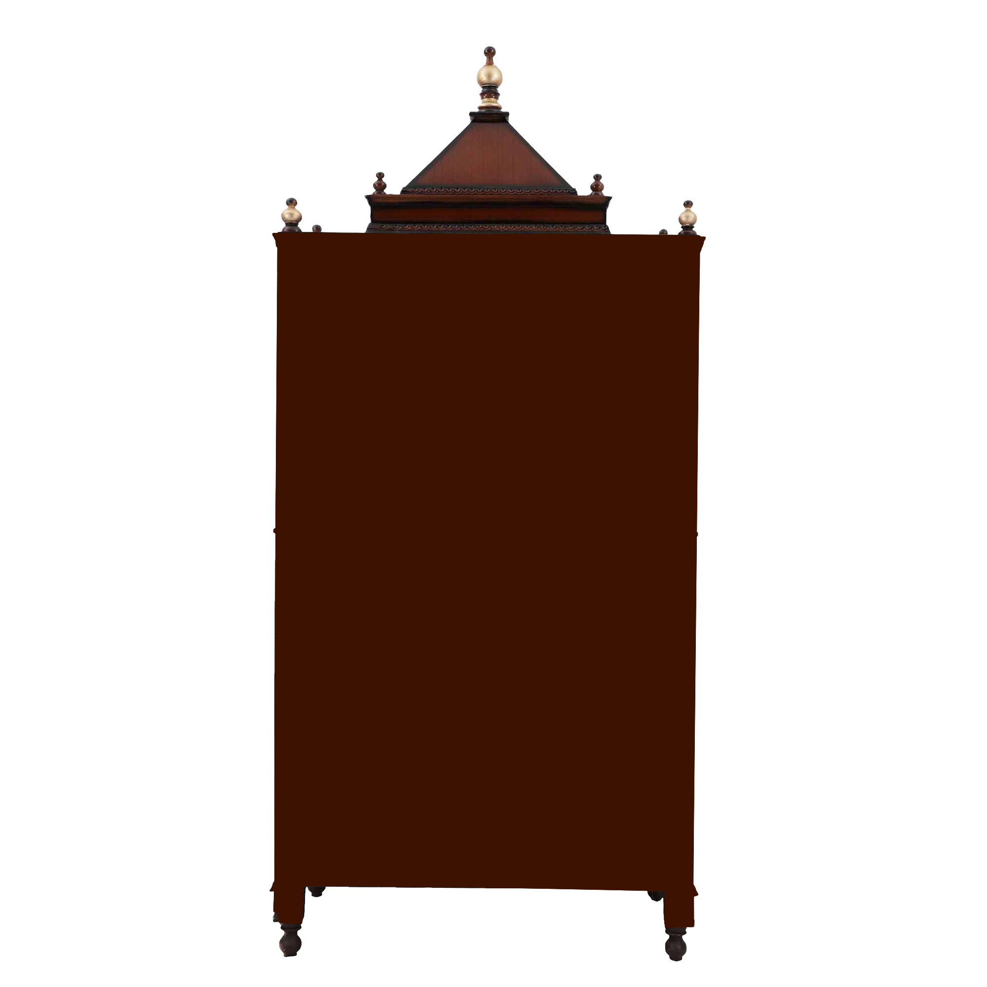 Sacred Palace Large Floor Rested Cupboard Pooja Mandir with Door (Brown Gold)