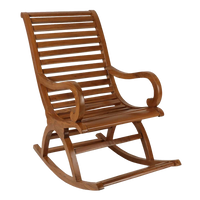 Boston Teak Wood Rocking Chair in Mahogany color 45° side view