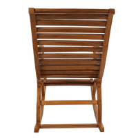 Boston Teak Wood Rocking Chair in Mahogany color back view