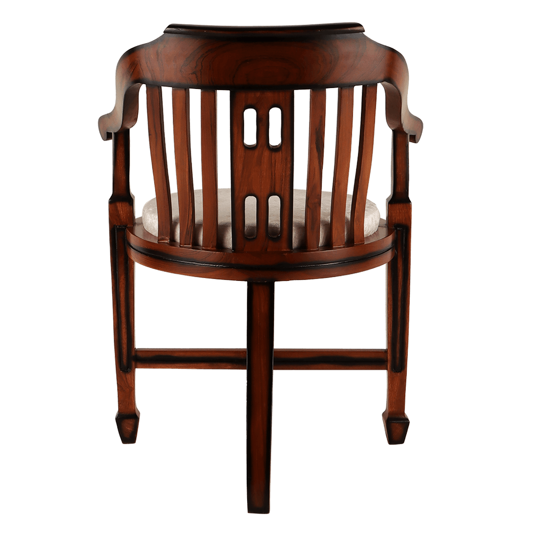 Canasto Teak Wood Arm Chair (Brown Silver)