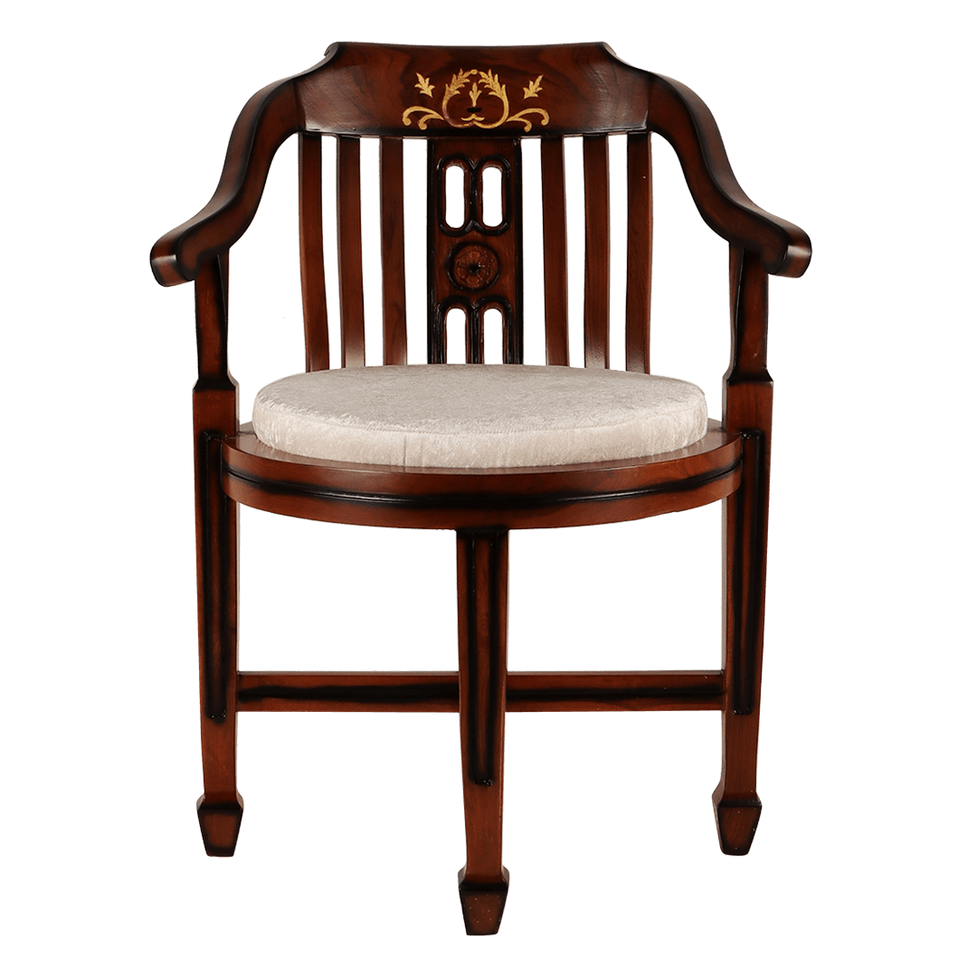 Canasto Teak Wood Arm Chair (Brown Silver)