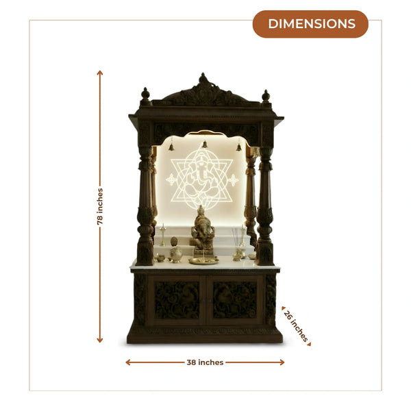 Ishvarpeeth Teak Wood Mandap (Brown) dimensions