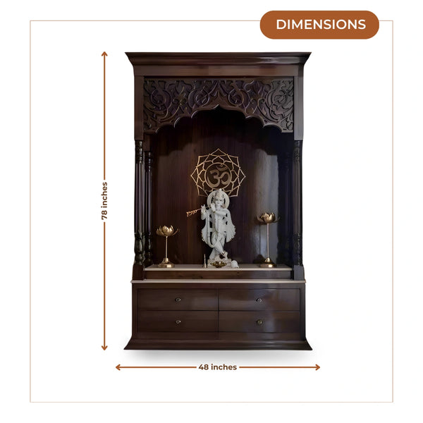 Ishvarya Teak Wood Mandap (Brown) dimensions