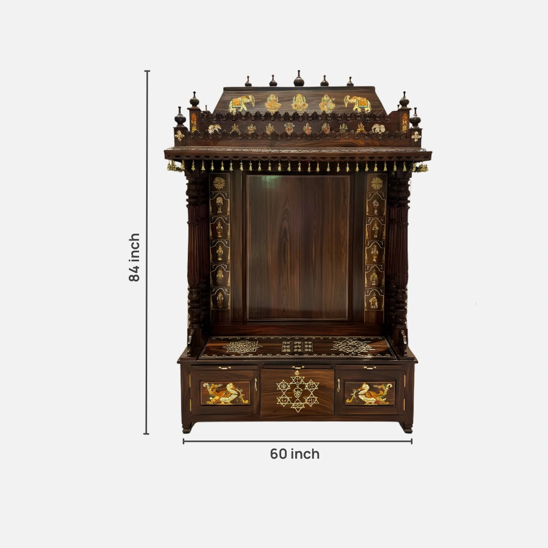 Jagadamba Teak Wood Mandap (Brown) dimensions