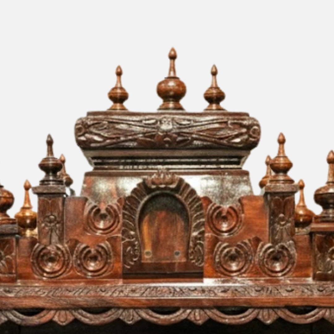 Jagannath Teak Wood Mandir (Brown)dome view