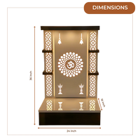 Jyoti Sthambh Wooden Pooja Mandir (Gold) Dimensions