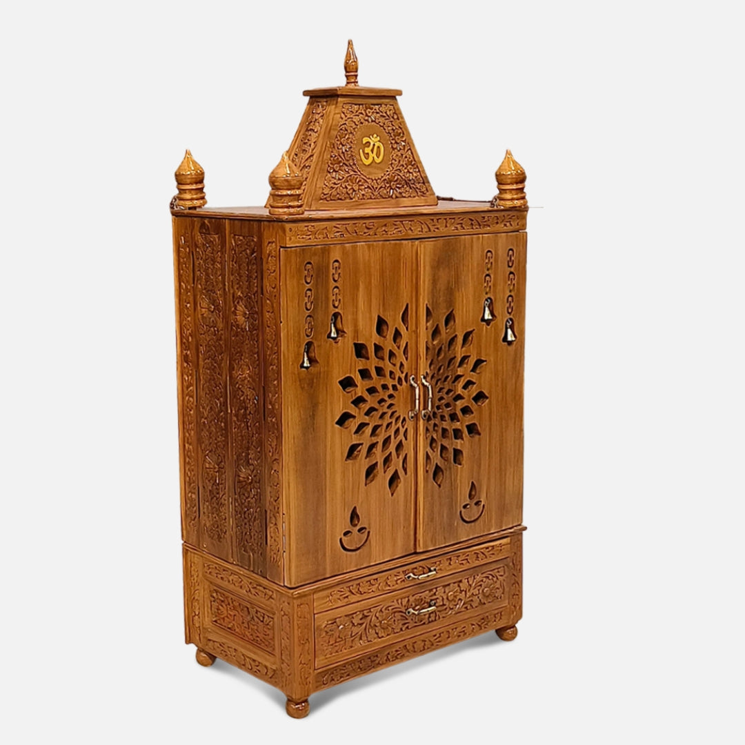 Kailasa Teak Wood Mandir (Teak) side angle