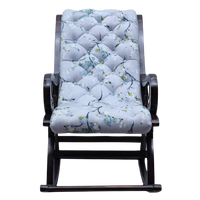 Kairo Teak Wood Fabric Rocking Chair (Brown Grey)