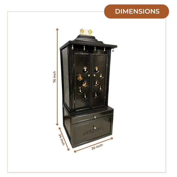 Kalyaan Teak Wood Mandap (Ebony) dimensions