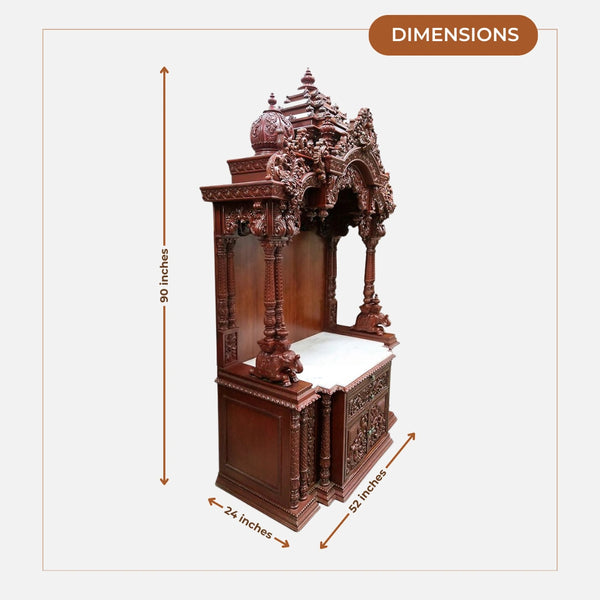 Kanchi Teak Wood Mandap (Cherry) dimensions