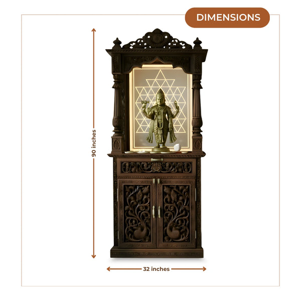 Karuneshwar Teak Wood Mandap (Brown) dimensions