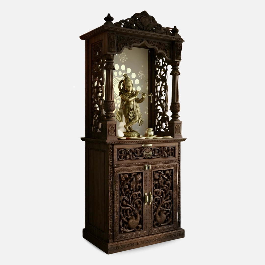Karuneshwar Teak Wood Mandap (Brown) side angle