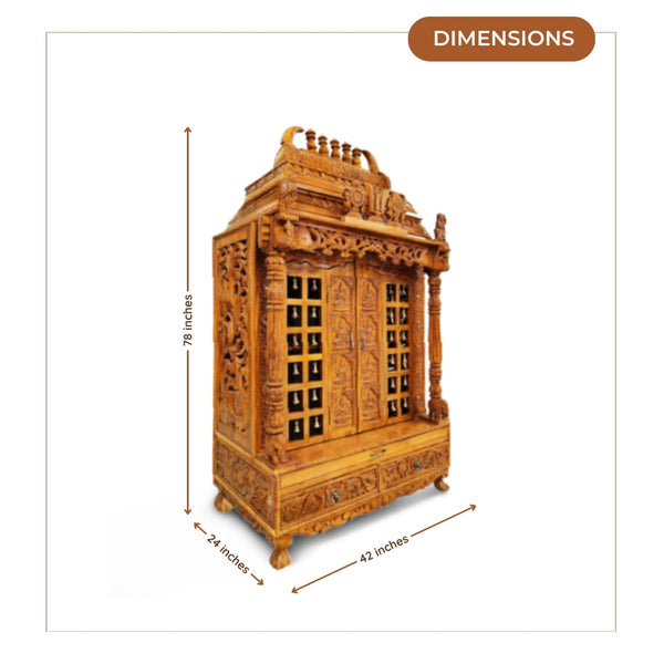 Kaveri Teak Wood Mandap (Teak) dimensions