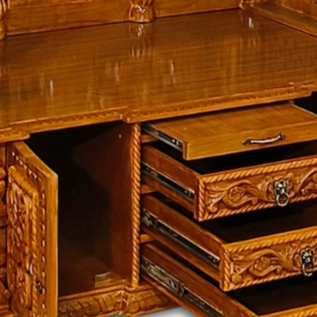 Kedaram Teak Wood Mandap (Teak) close view