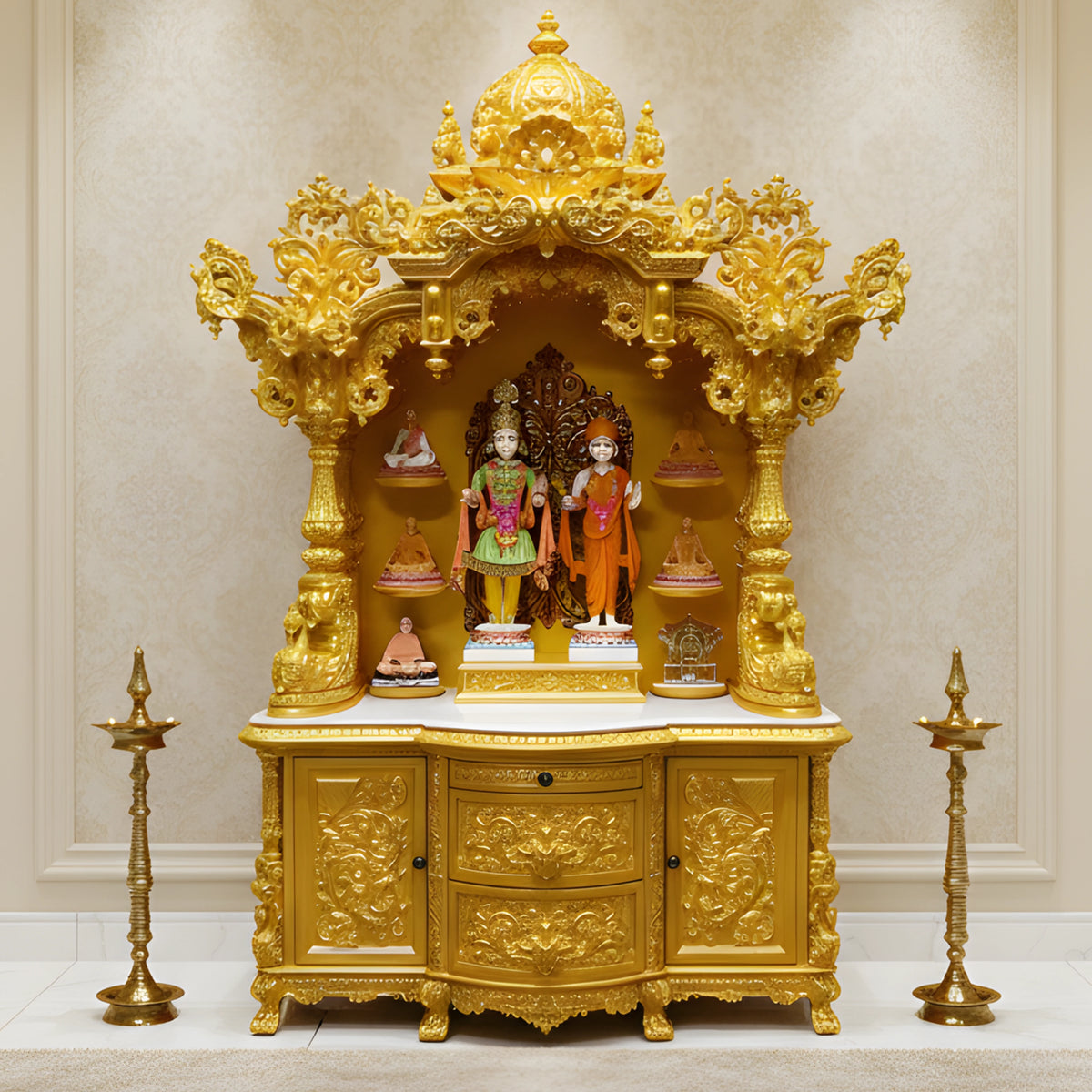 Kiran Teak Wood Mandap (Gold) lifestyle image