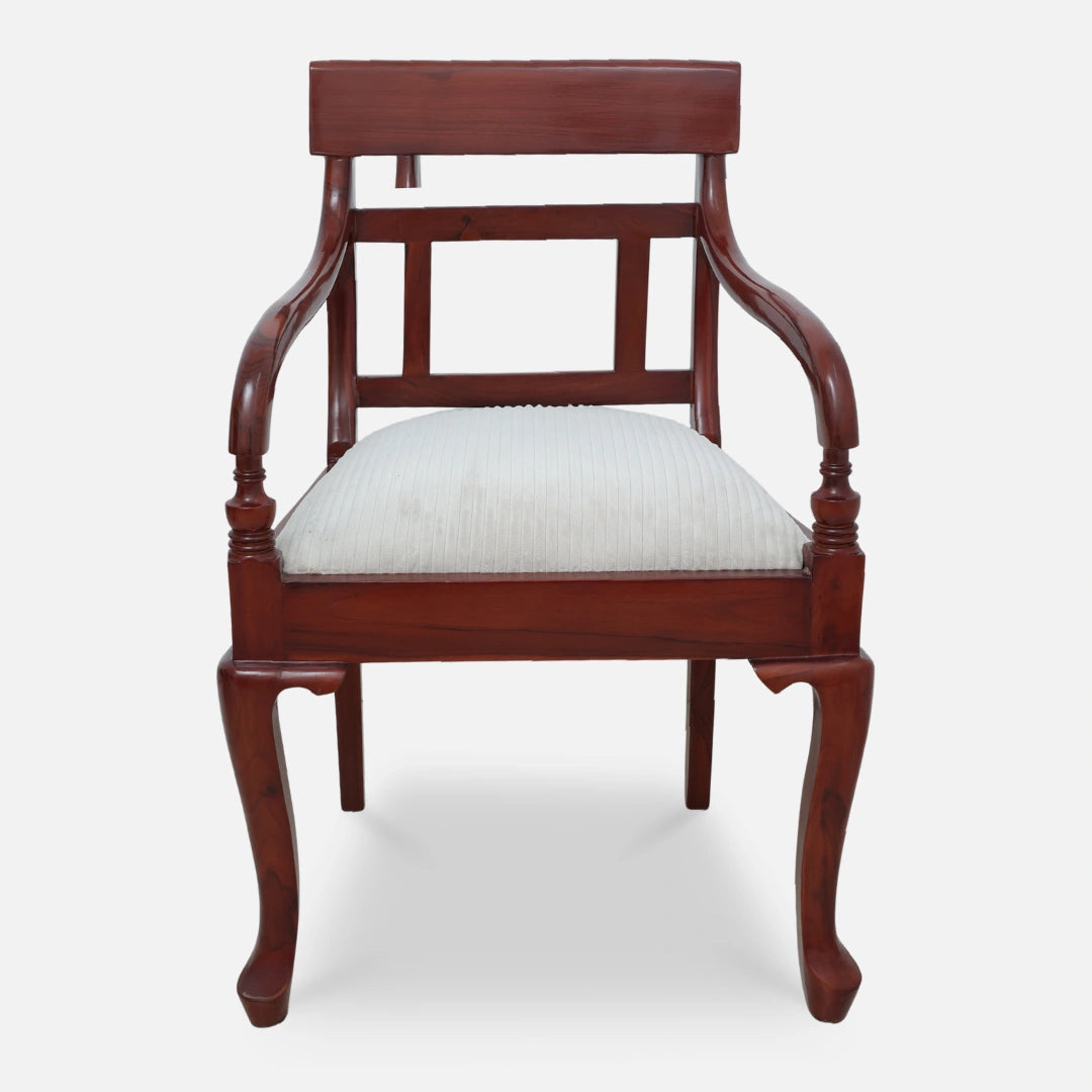 Kyoto Teak Wood Arm Chair (Brown) Front view
