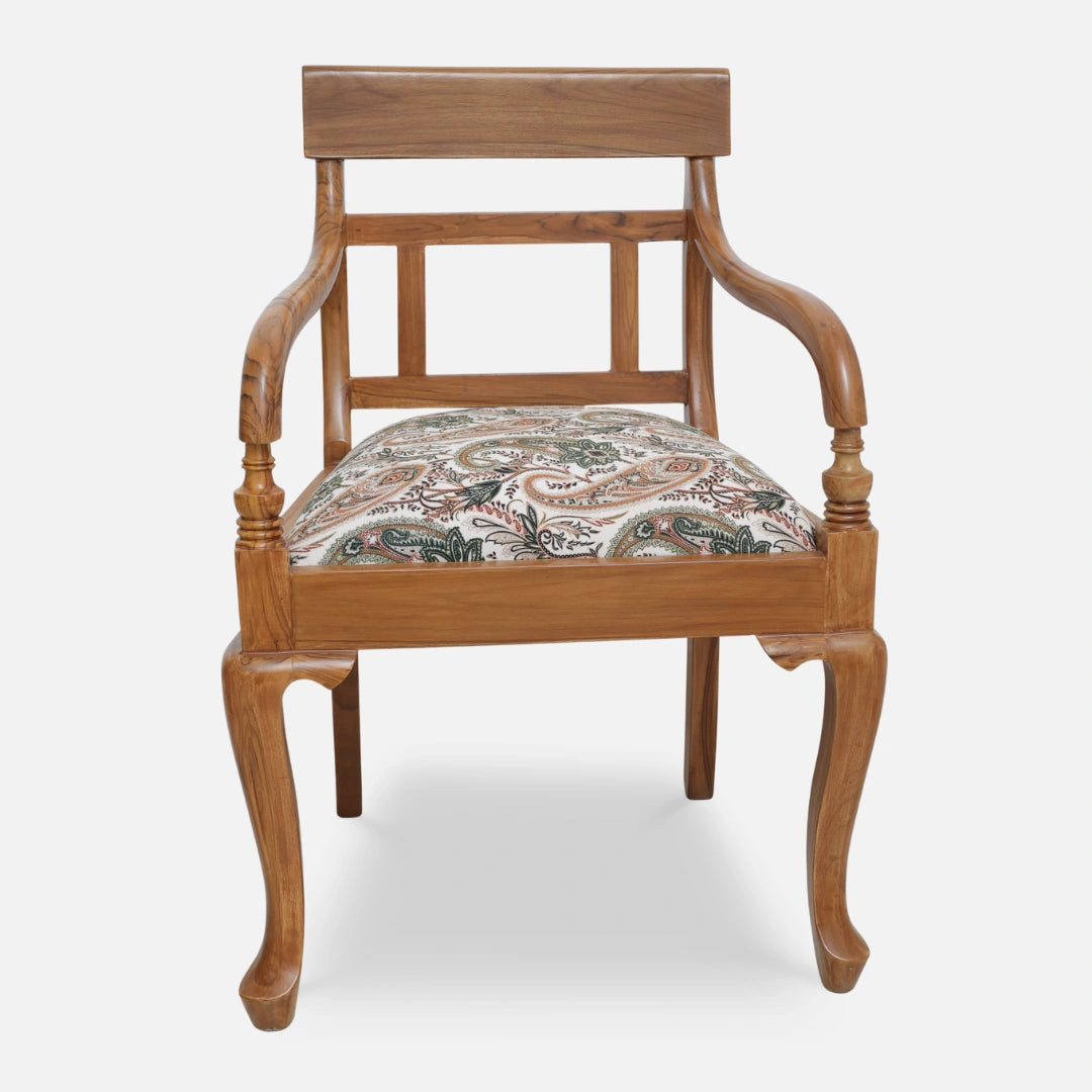 Kyoto Teak Wood Arm Chair (Teak) Front view