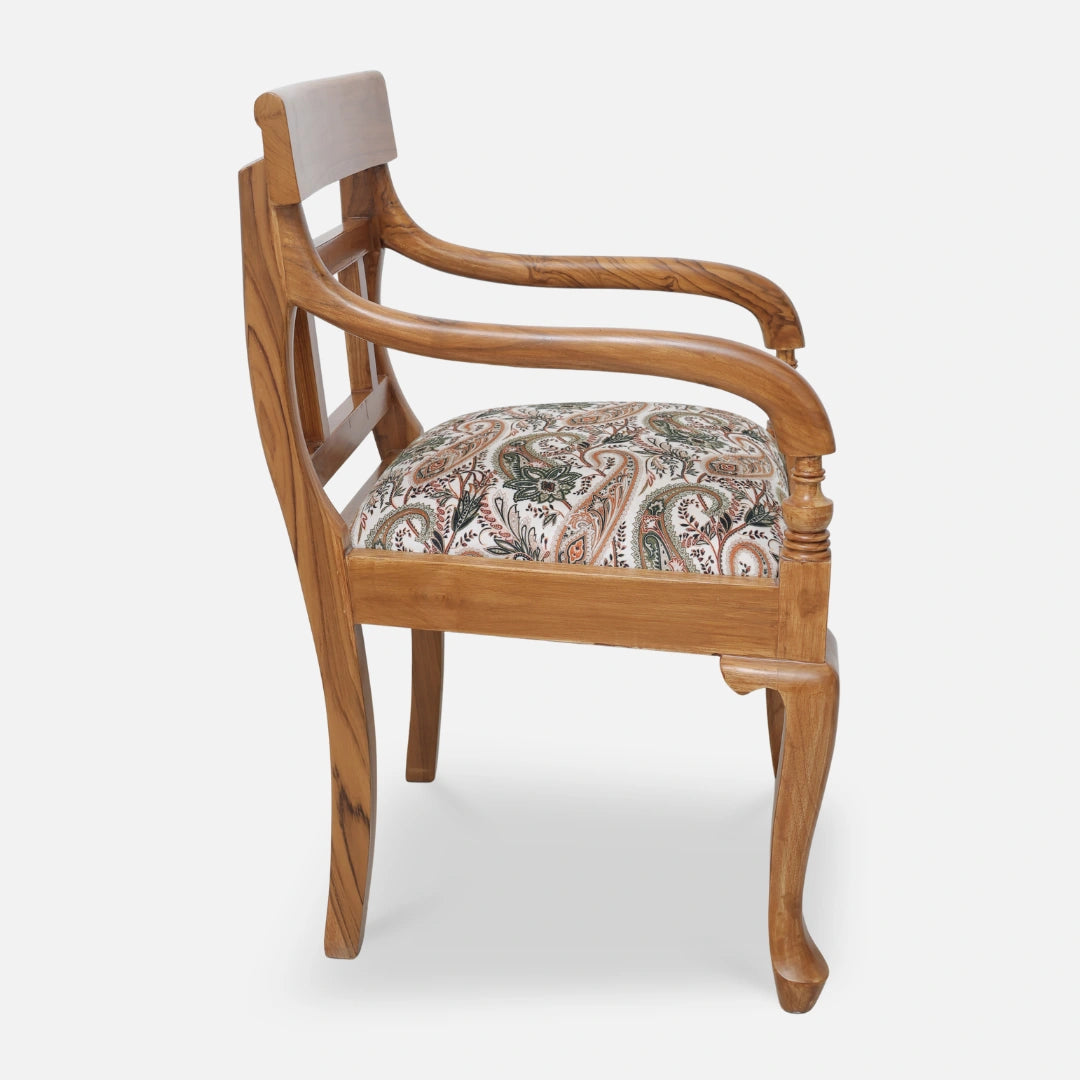 Kyoto Teak Wood Arm Chair (Teak) side view