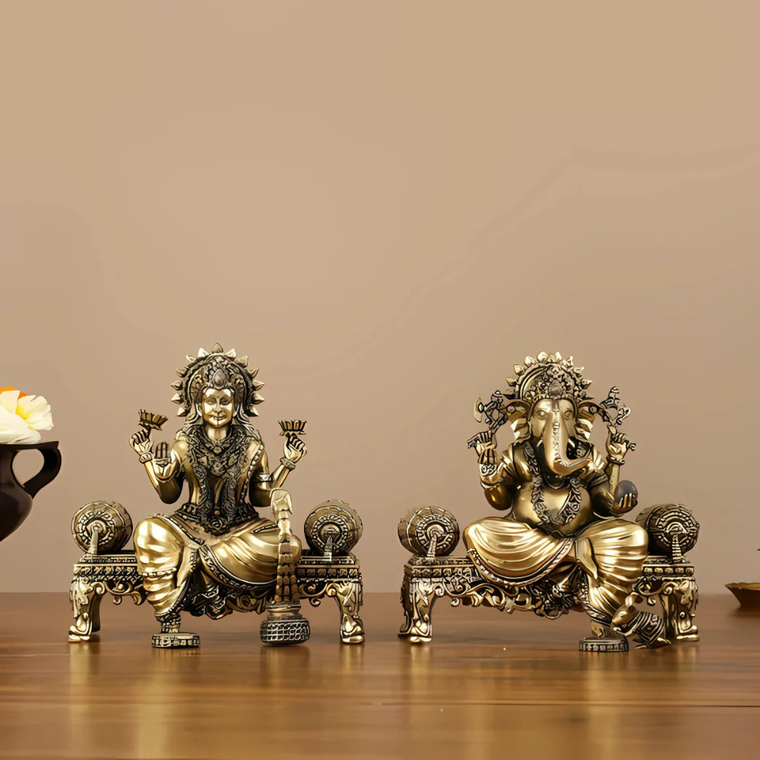 Lakshmi Ganesha Brass Idol 2 lifestyle view