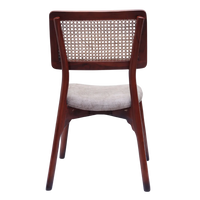 Lattice Teak Wood Dining Chair (Brown Beige) back view
