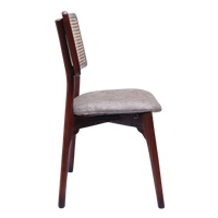 Lattice Teak Wood Dining Chair (Brown Beige) side view